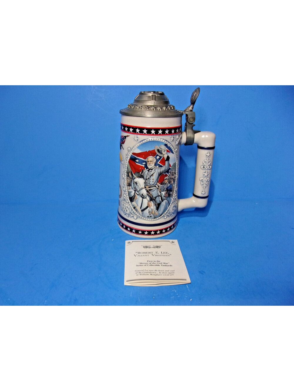 Longton Crown Heroes of the Civil War Tankard Stein ROBERT E. LEE with COA